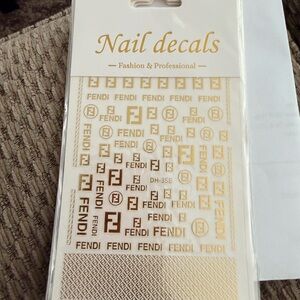 Gold Logo Nail Stickers
